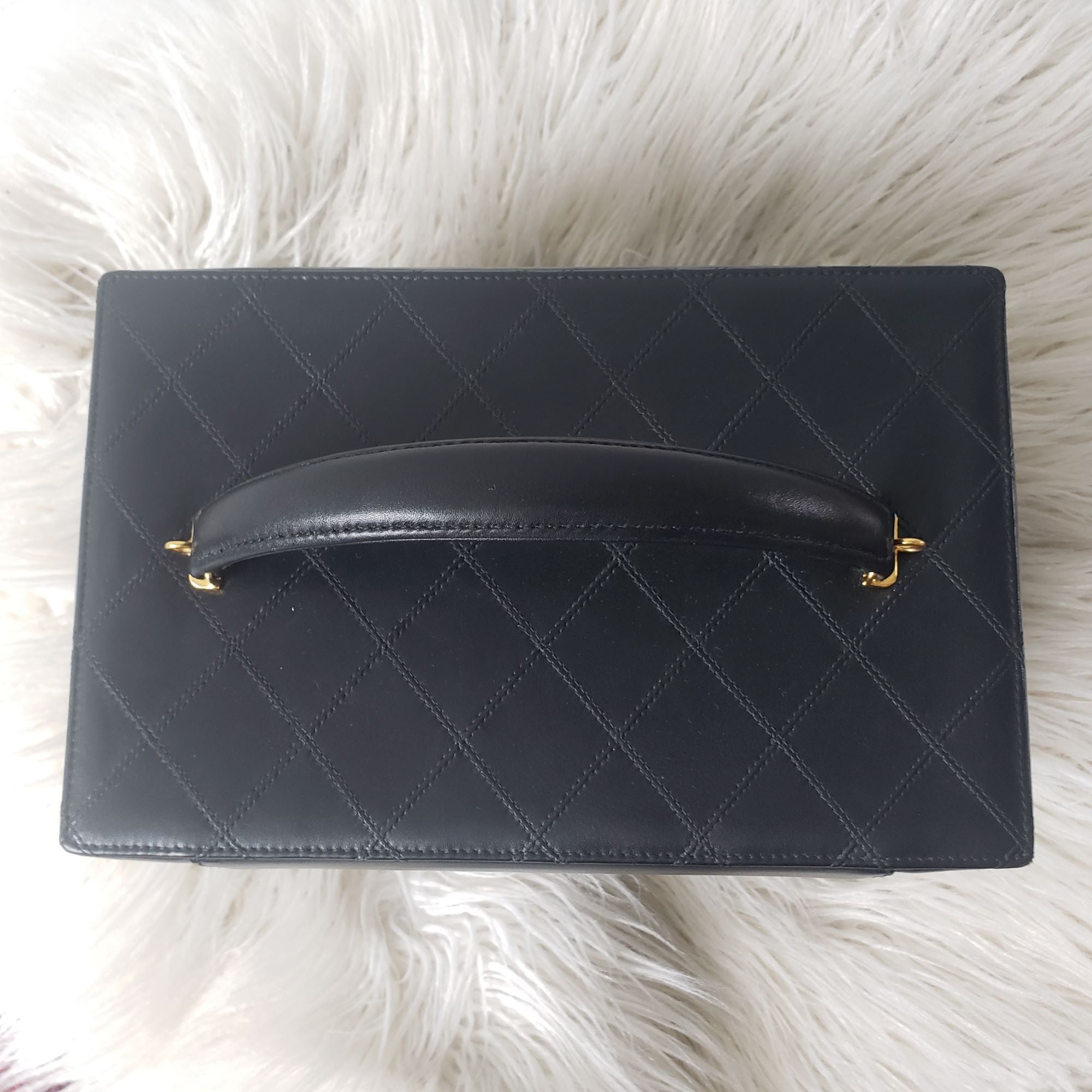 CHANEL CALFSKIN QUILTED VANITY CASE