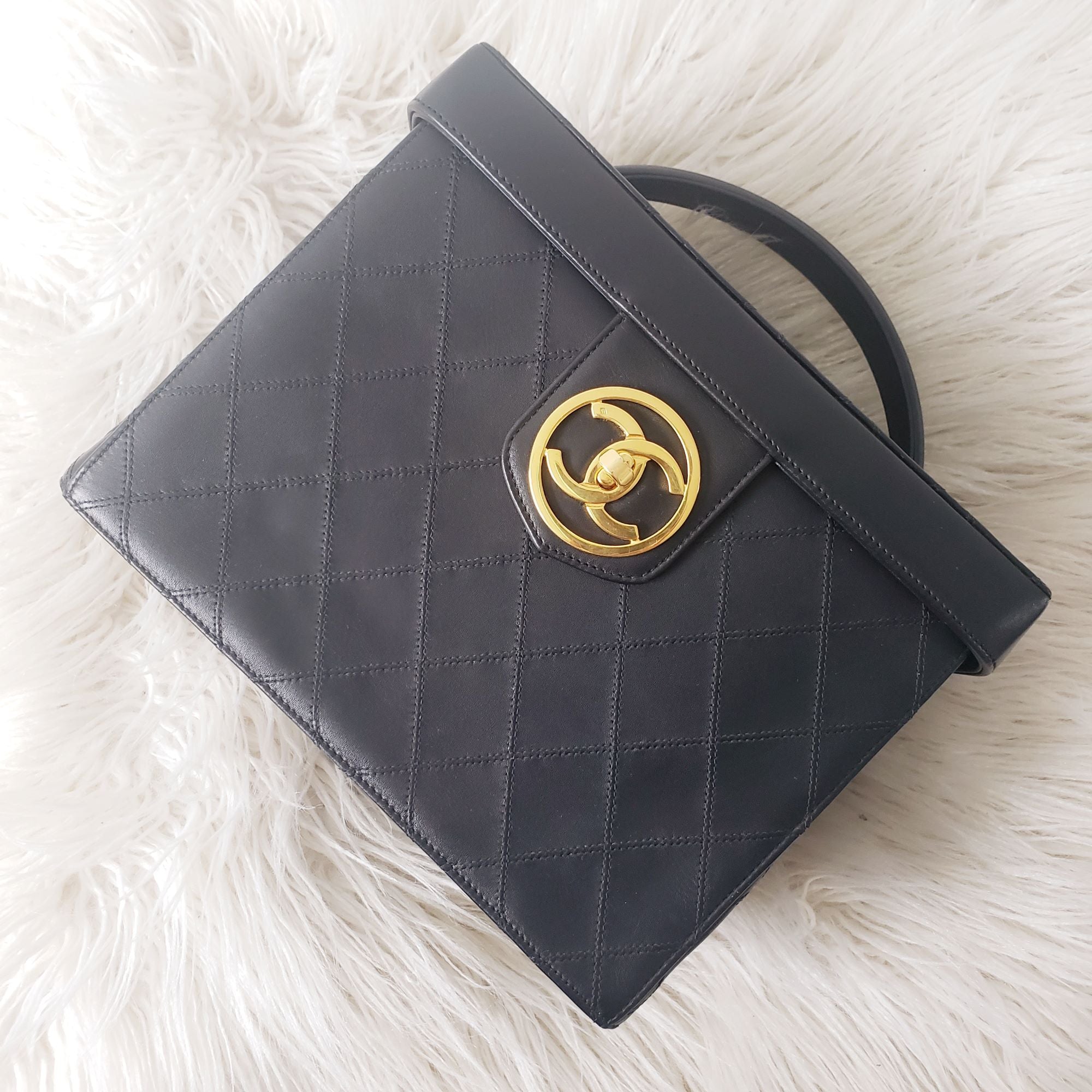 CHANEL CALFSKIN QUILTED VANITY CASE